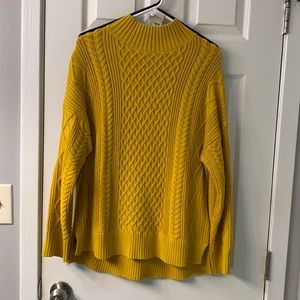 J. Crew || yellow cable-knit sweater